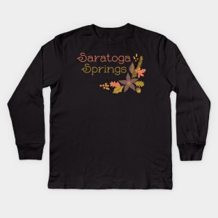 Saratoga Springs Upstate New York Fall Foliage Kids Long Sleeve T-Shirt